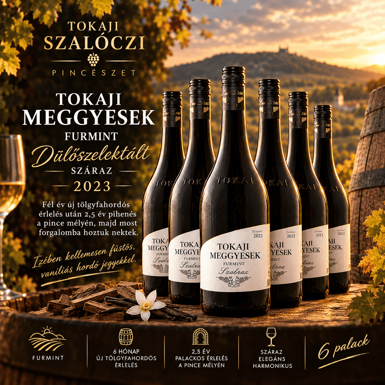 6 x 2023 Tokaji Meggyesek dűlőszelektált Furmint